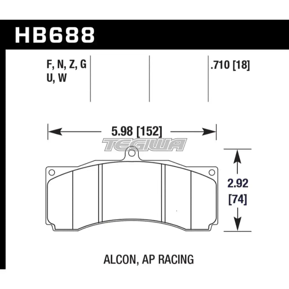 HAWK Performance ER-1 Motorsports Brake Pads Alcon CAR89 51mm Radial Depth Caliper - HB688D.710 Brake Pads
