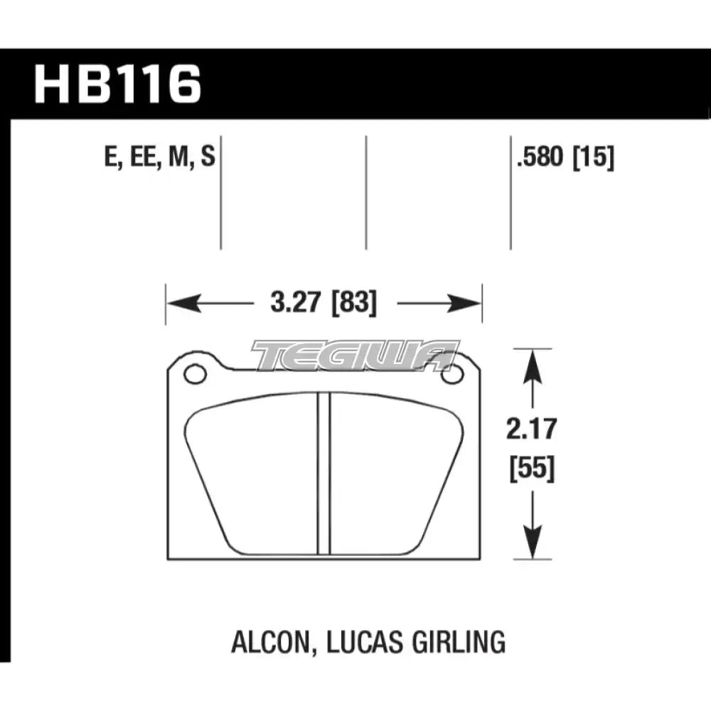 HAWK Performance ER-1 Motorsports Brake Pads AP Racing CP2712 Caliper Brake Pads