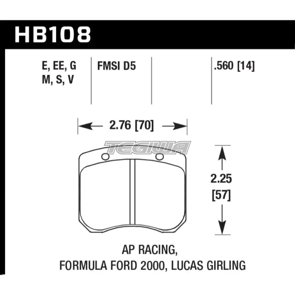 HAWK Performance ER-1 Motorsports Brake Pads AP Racing CP5311 Caliper Brake Pads
