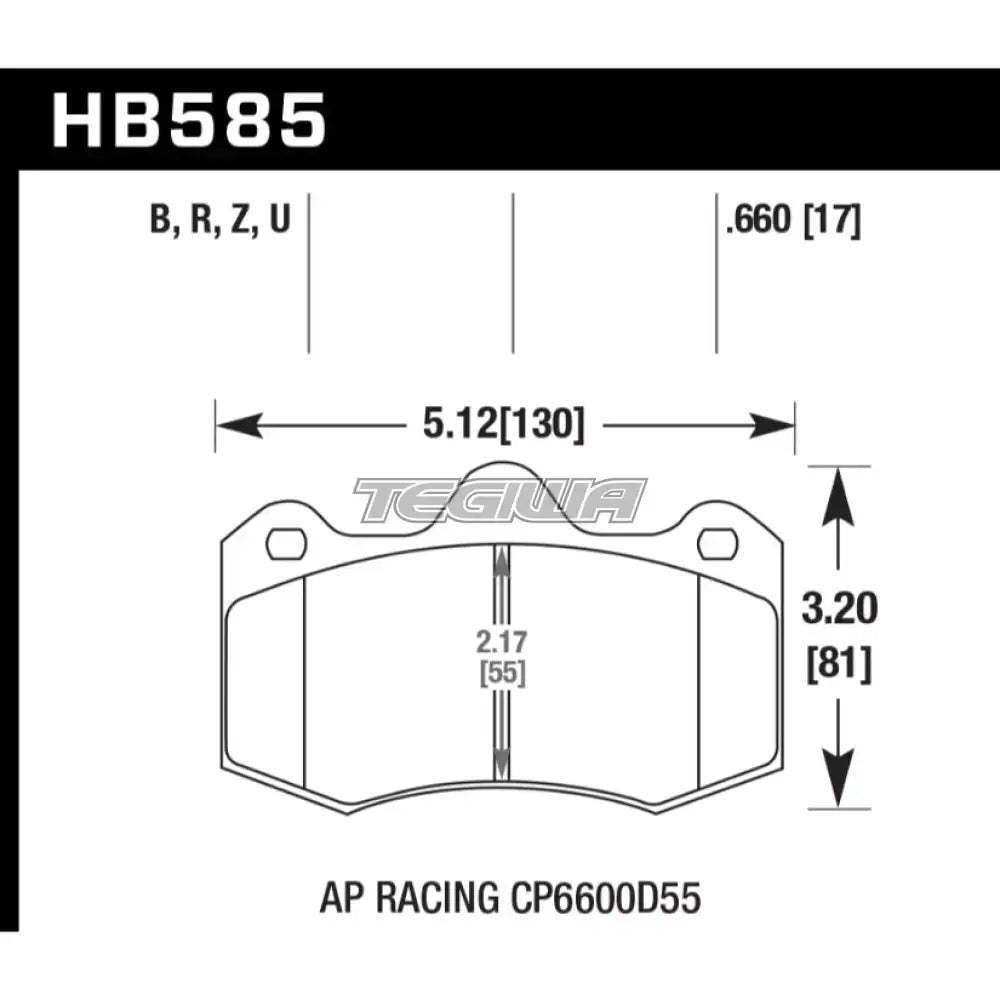 HAWK Performance ER-1 Motorsports Brake Pads AP Racing CP6600 Caliper Brake Pads