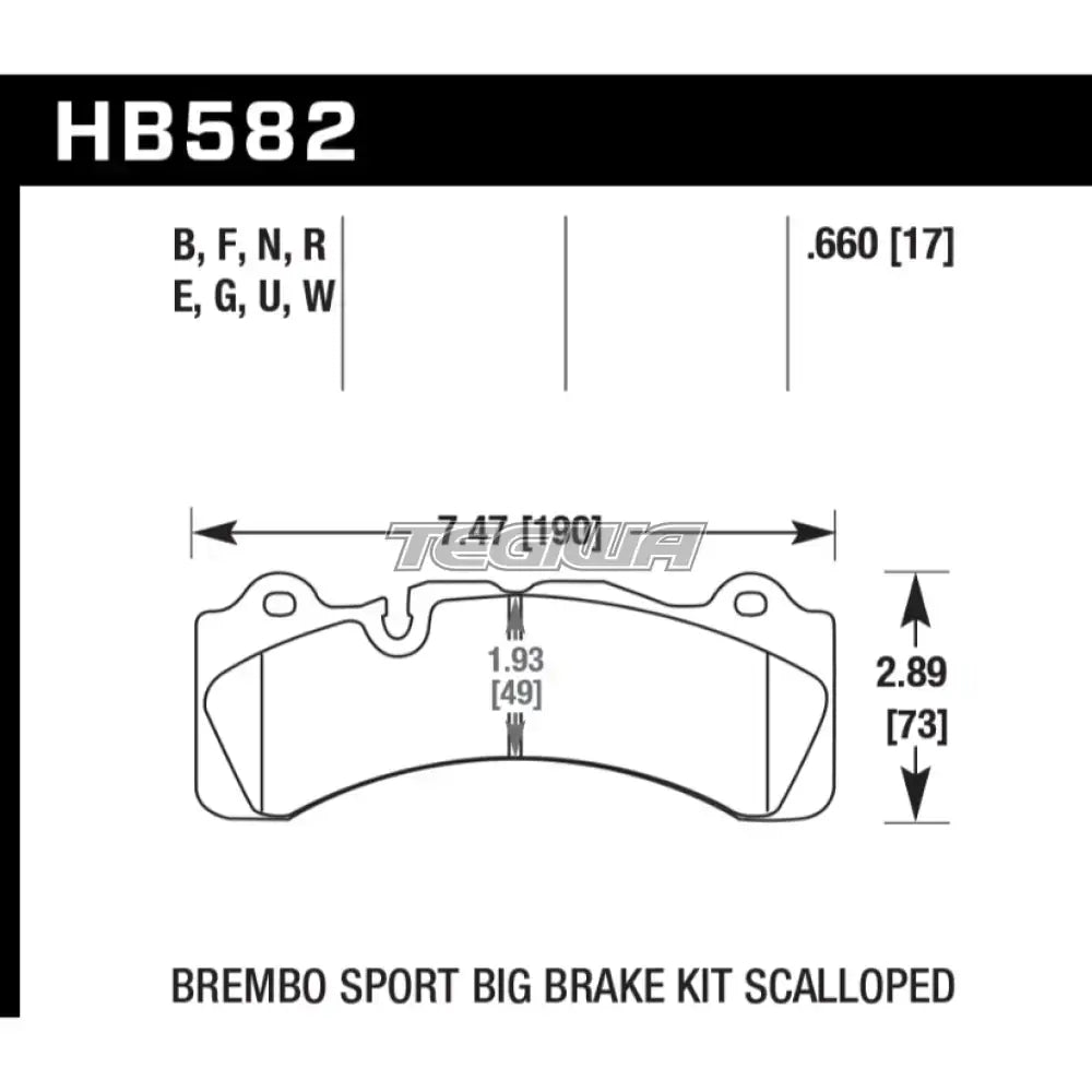 HAWK Performance ER-1 Motorsports Brake Pads Brembo M-6 Piston Caliper Brake Pads