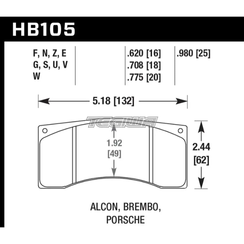 HAWK Performance ER-1 Motorsports Brake Pads Brembo XA8.30.11/14 Caliper Brake Pads