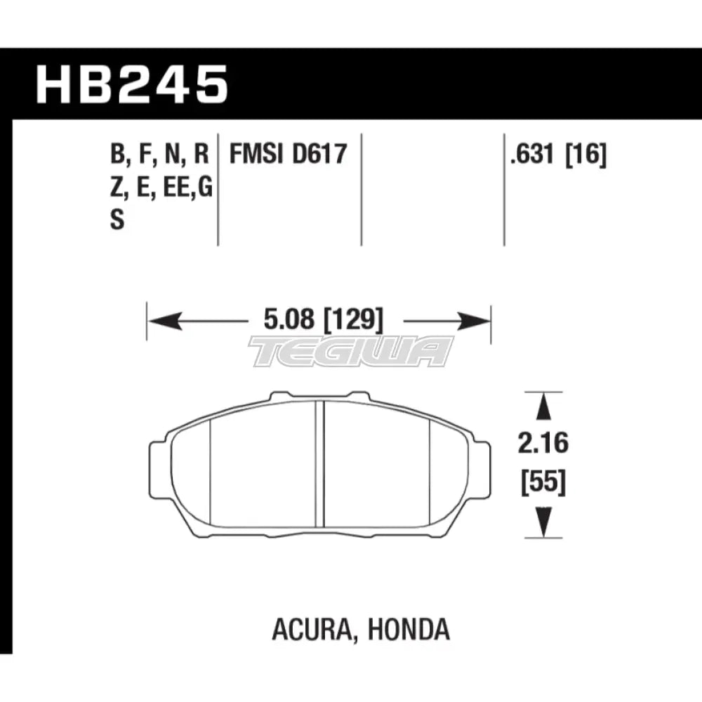 HAWK Performance ER-1 Motorsports Brake Pads Front - HB245D.631