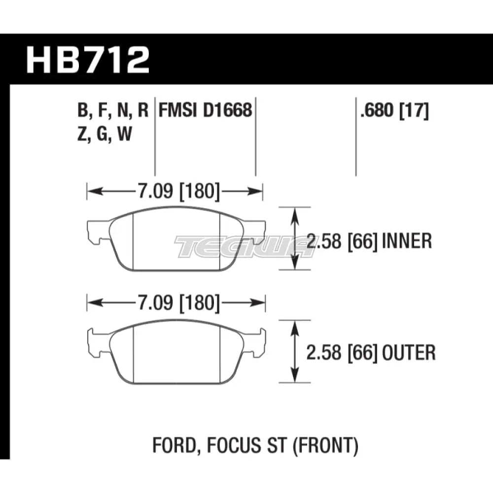 HAWK Performance ER-1 Motorsports Brake Pads Front - HB712D.680