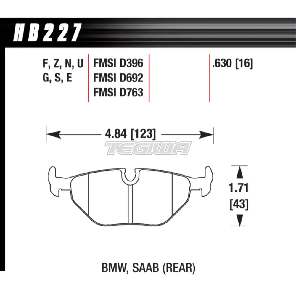 HAWK Performance ER-1 Motorsports Brake Pads Rear - HB227D.630
