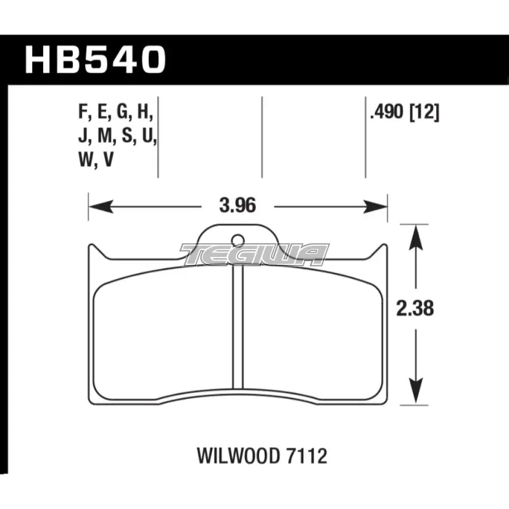 HAWK Performance ER-1 Motorsports Brake Pads Wilwood Dynalite - Forged w/cotter pin (7112) Caliper Brake Pads