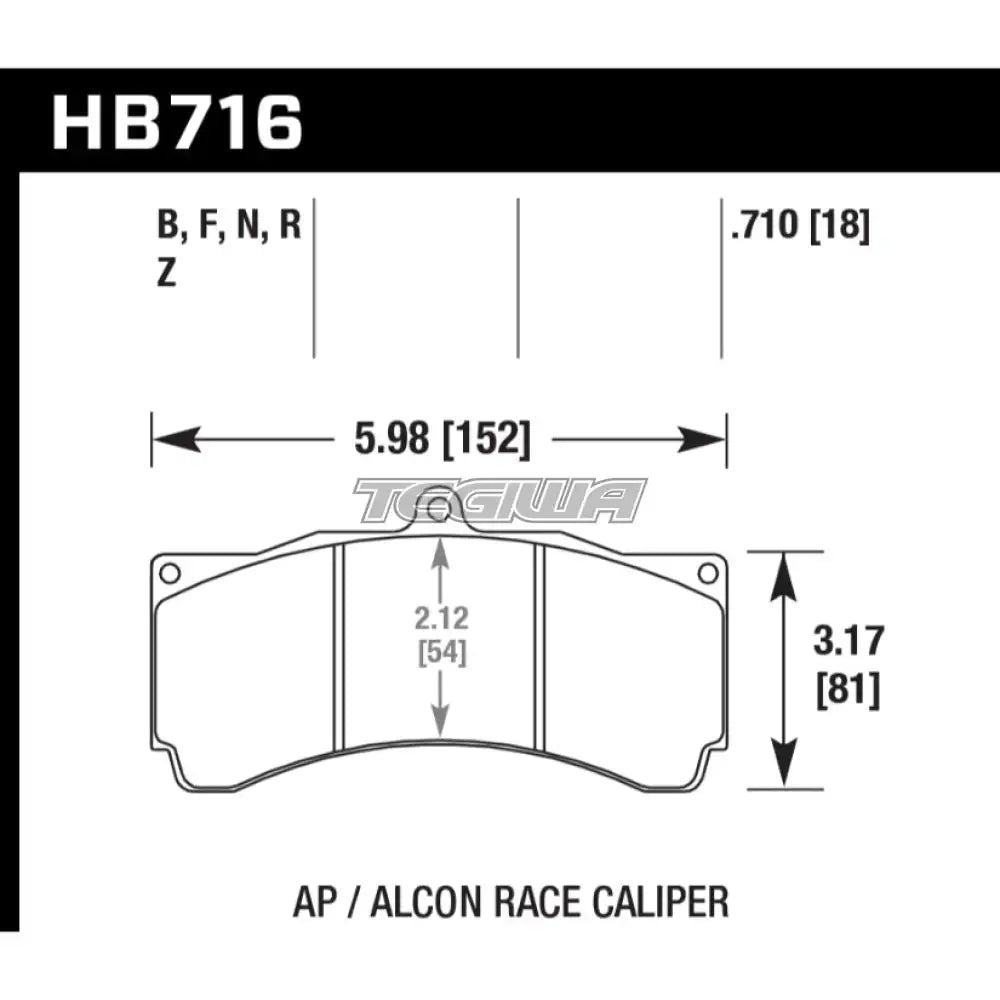 HAWK Performance HP + Motorsports Brake Pads AP Racing CP5555 Caliper Brake Pads