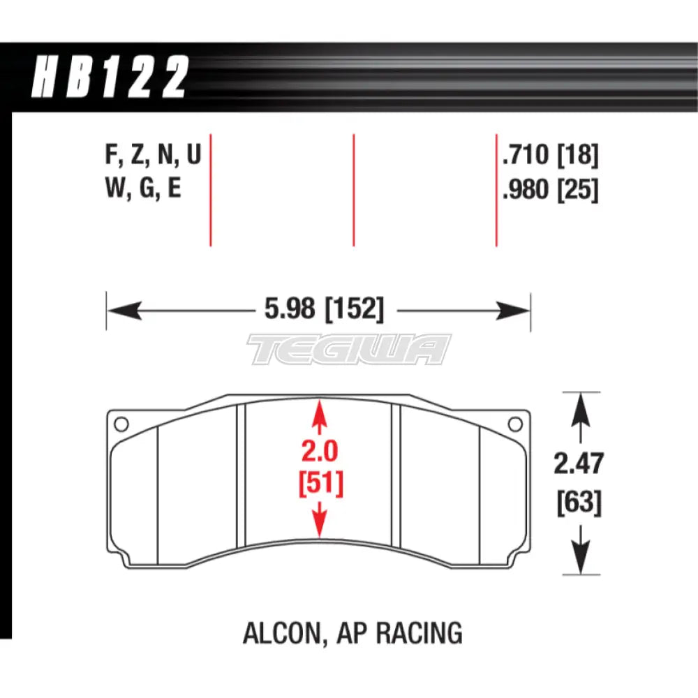 HAWK Performance HP Plus Road and Track Brake Pads - HB122N.710