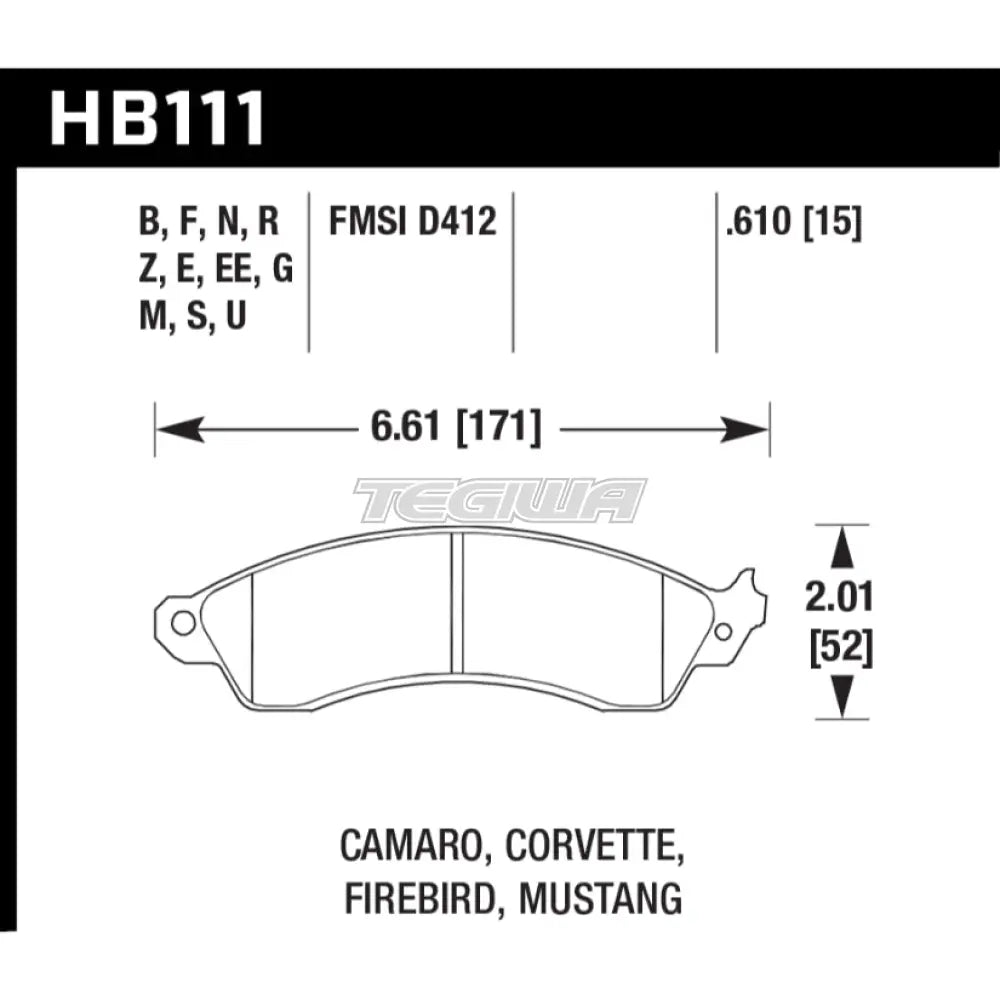 HAWK Performance HP Plus Road and Track Brake Pads Front - HB111N.610