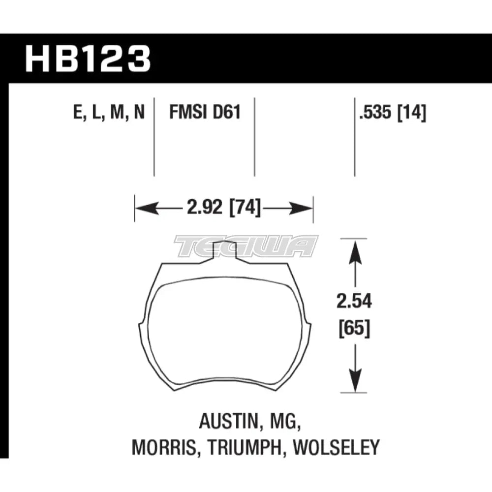 HAWK Performance HP Plus Road and Track Brake Pads Front - HB123N.535