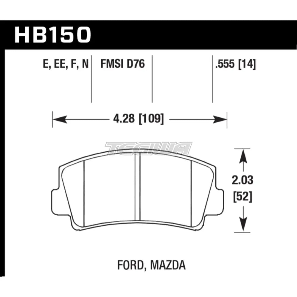 HAWK Performance HP Plus Road and Track Brake Pads Front - HB150N.555