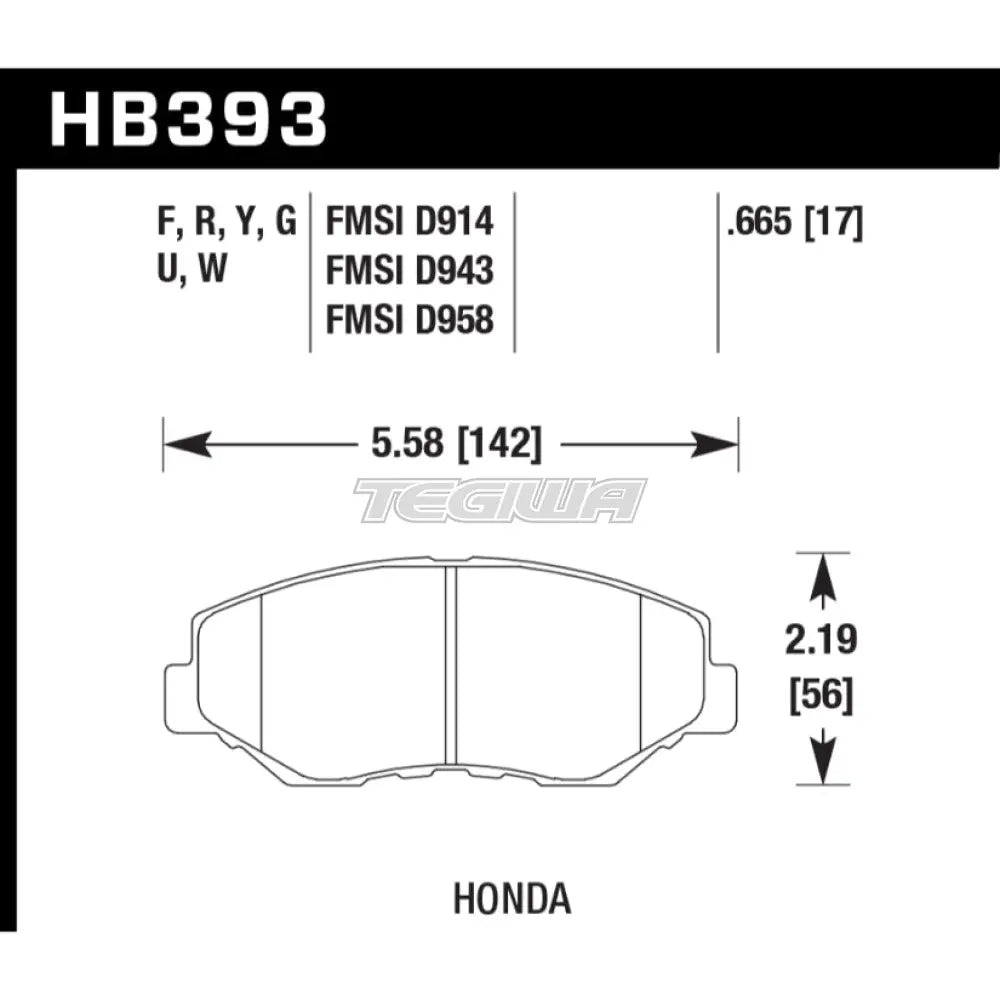 HAWK Performance HP Plus Road and Track Brake Pads Front - HB393N.665