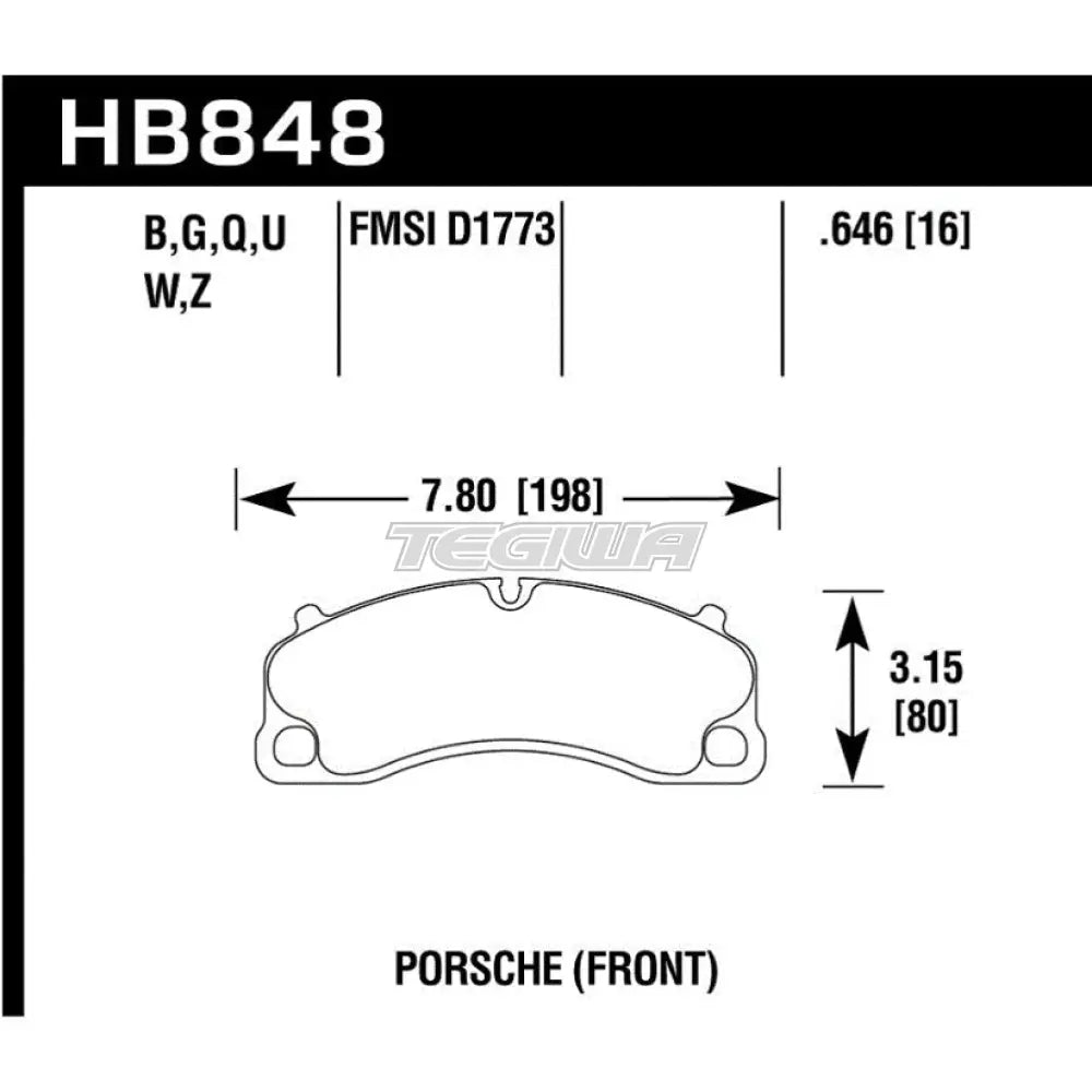 HAWK Performance HP Plus Road and Track Brake Pads Front - HB848N.646
