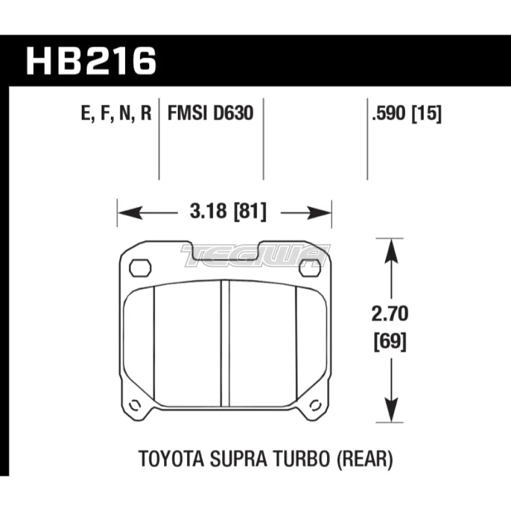 HAWK Performance HP Plus Road and Track Brake Pads Rear - HB216N.590