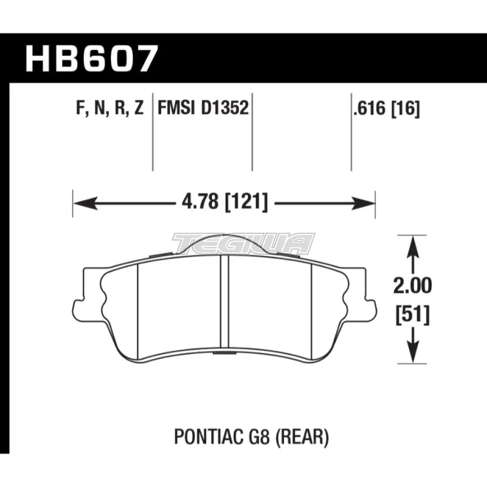 HAWK Performance HP Plus Road and Track Brake Pads Rear - HB607N.616