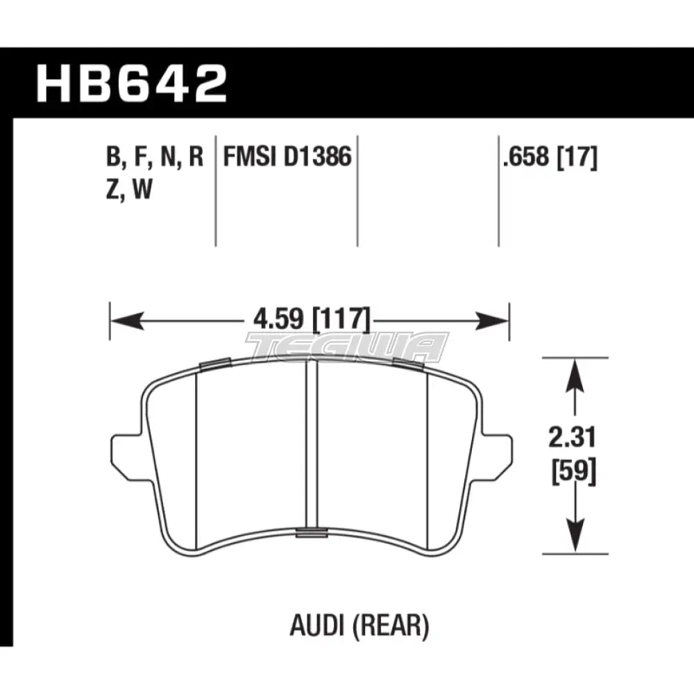 HAWK Performance HP Plus Road and Track Brake Pads Rear - HB642N.658