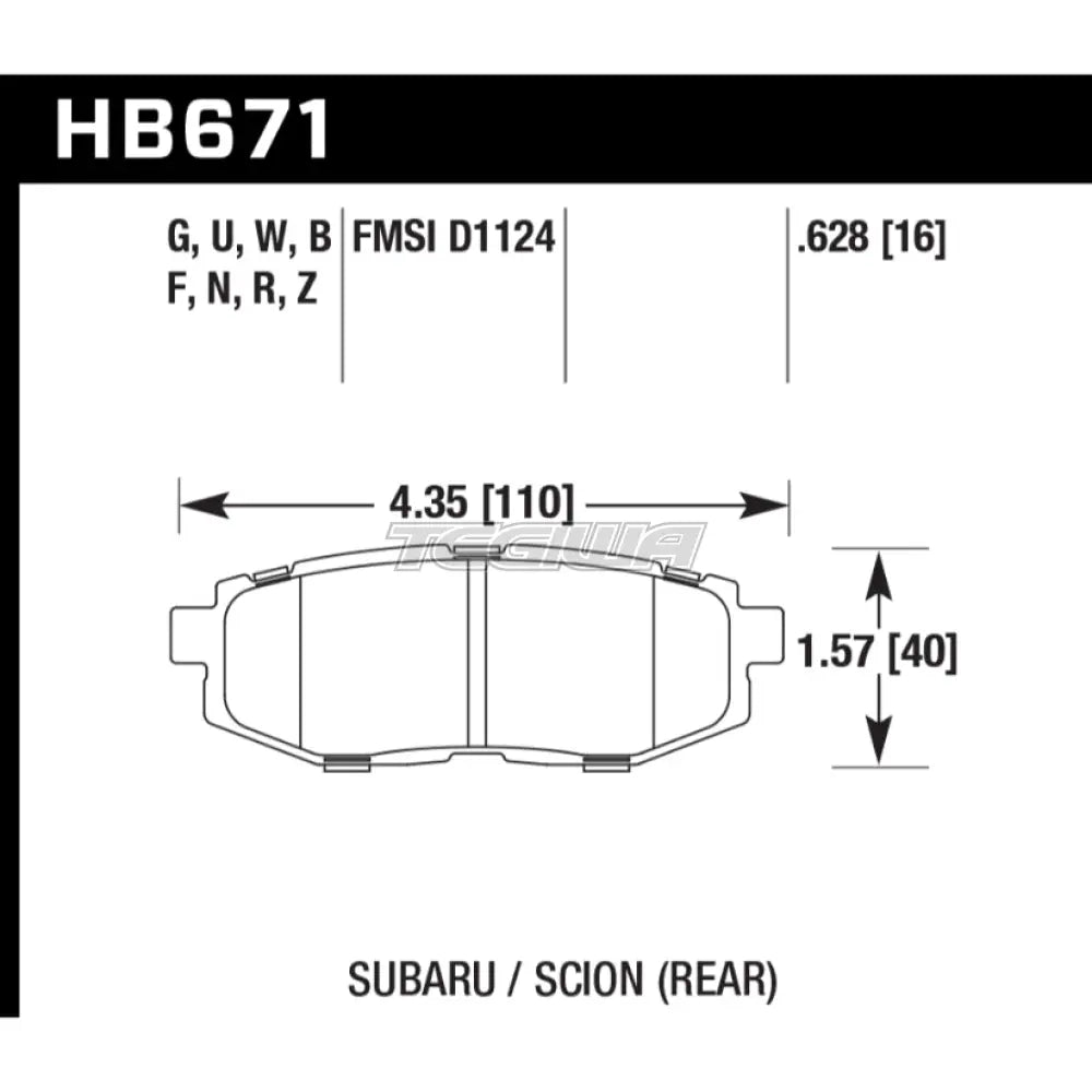 HAWK Performance HP Plus Road and Track Brake Pads Rear - HB671N.628