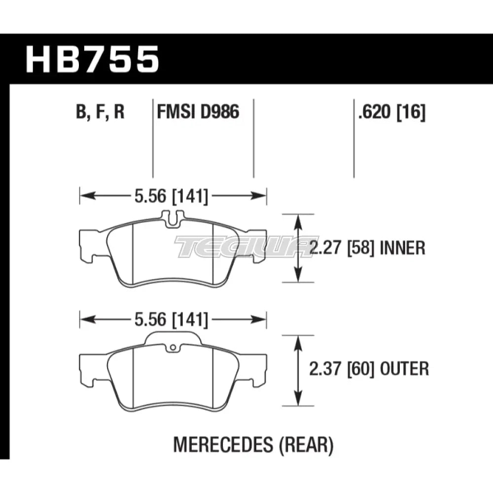 HAWK Performance HP Plus Road and Track Brake Pads Rear - HB755N.620