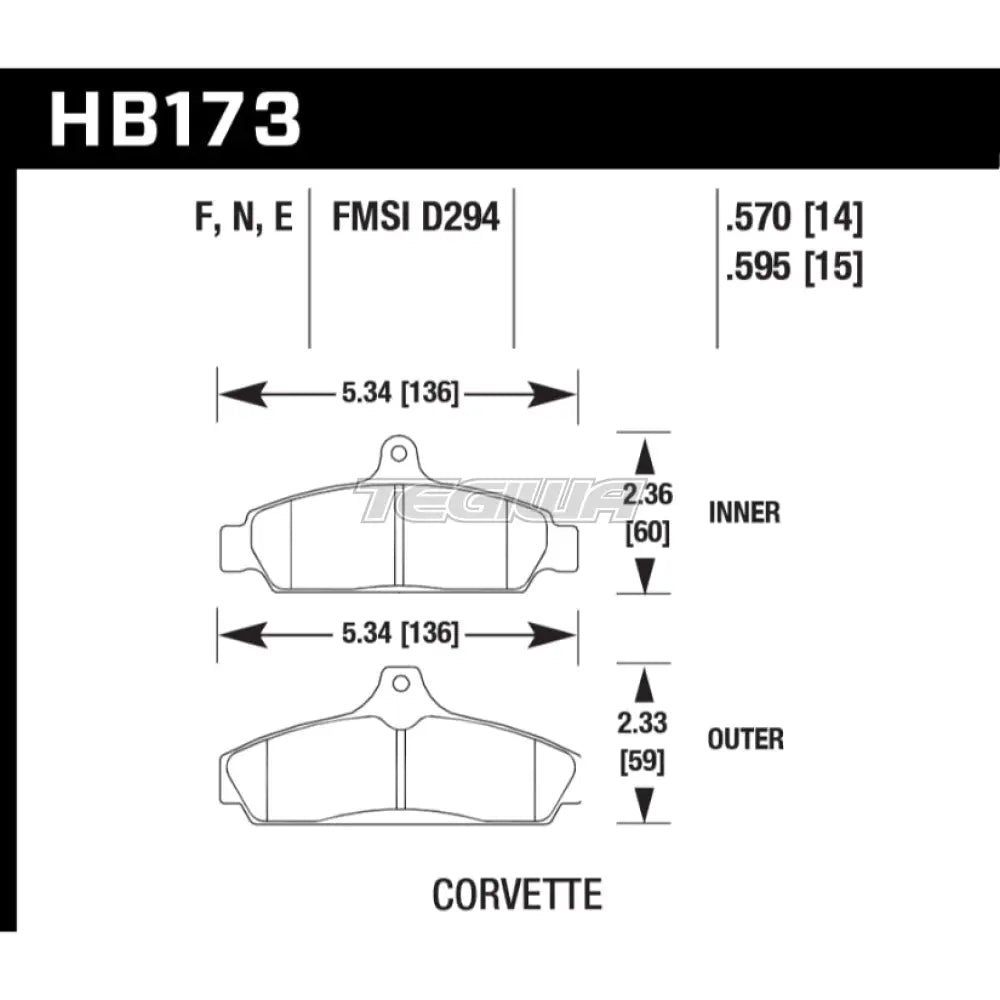 HAWK Performance HPS 5.0 High Performance Street Brake Pads Front - HB173B.570