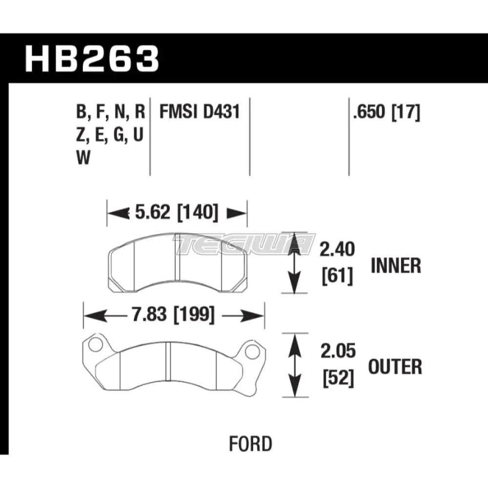 HAWK Performance HPS 5.0 High Performance Street Brake Pads Front - HB263B.650