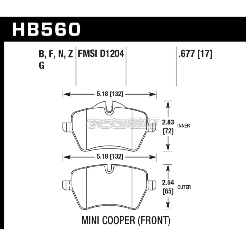 HAWK Performance HPS 5.0 High Performance Street Brake Pads Front - HB560B.677
