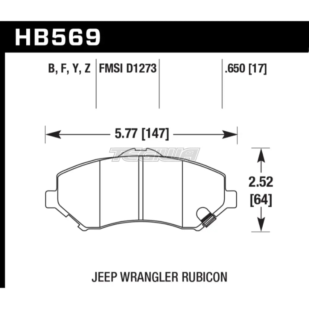 HAWK Performance HPS 5.0 High Performance Street Brake Pads Front - HB569B.650