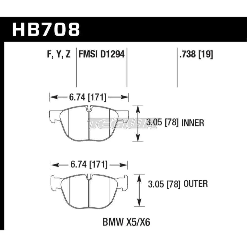 HAWK Performance HPS 5.0 High Performance Street Brake Pads Front - HB708B.738
