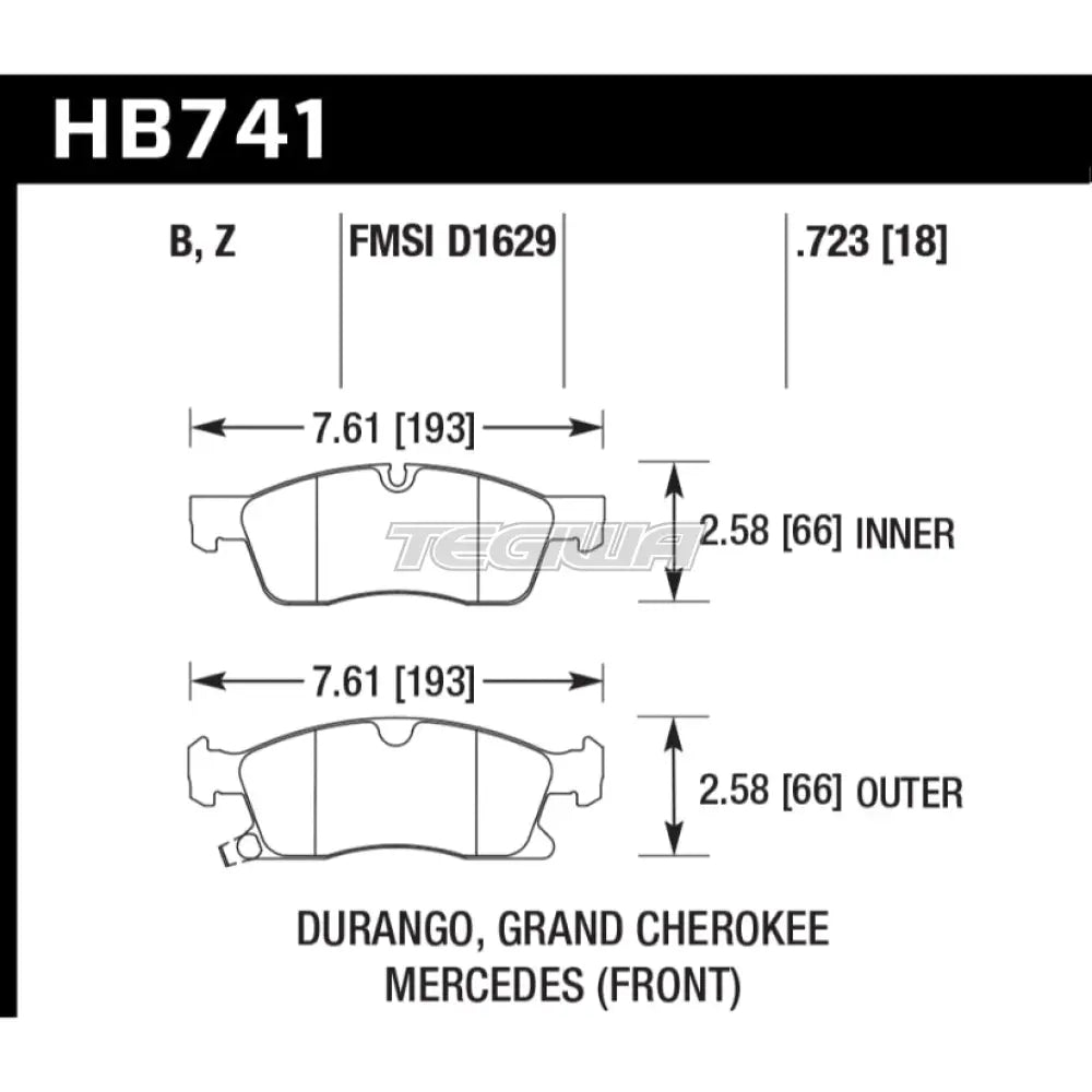 HAWK Performance HPS 5.0 High Performance Street Brake Pads Front - HB741B.723