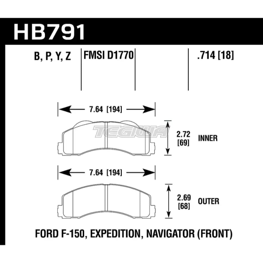 HAWK Performance HPS 5.0 High Performance Street Brake Pads Front - HB791B.714