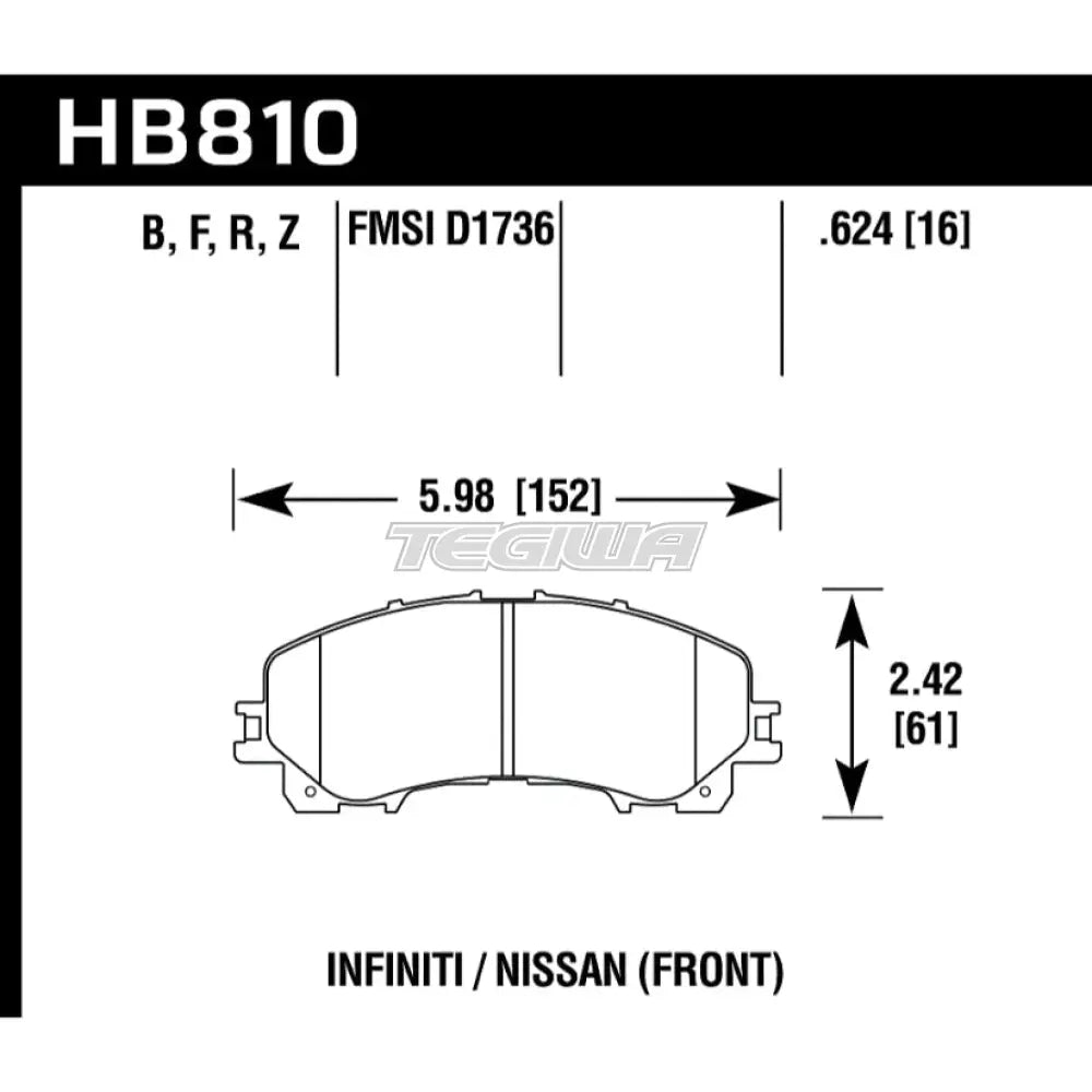 HAWK Performance HPS 5.0 High Performance Street Brake Pads Front - HB810B.624