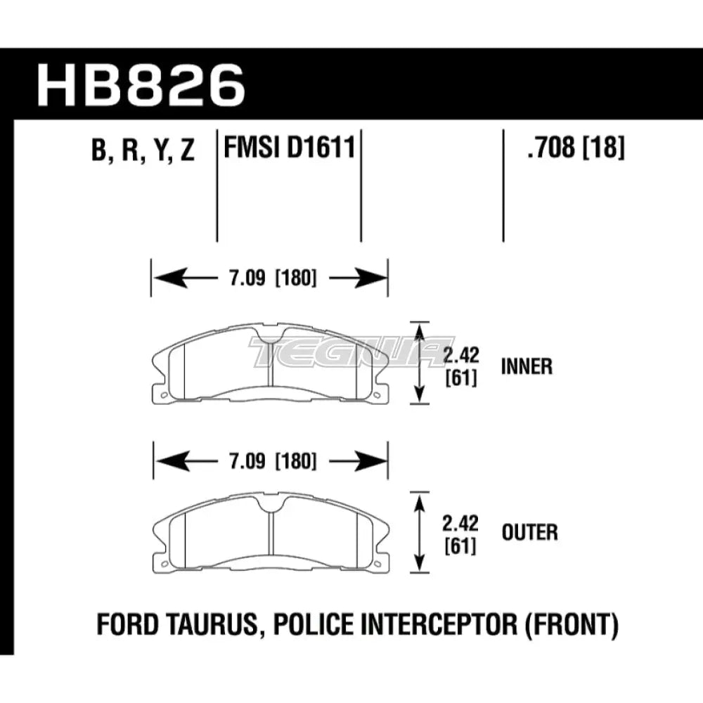 HAWK Performance HPS 5.0 High Performance Street Brake Pads Front - HB826B.708