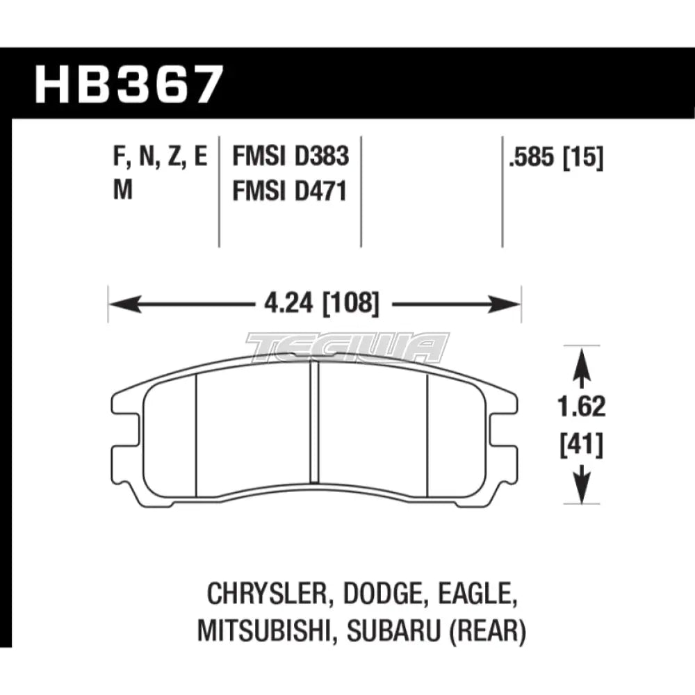 HAWK Performance HPS 5.0 High Performance Street Brake Pads Rear - HB367B.606