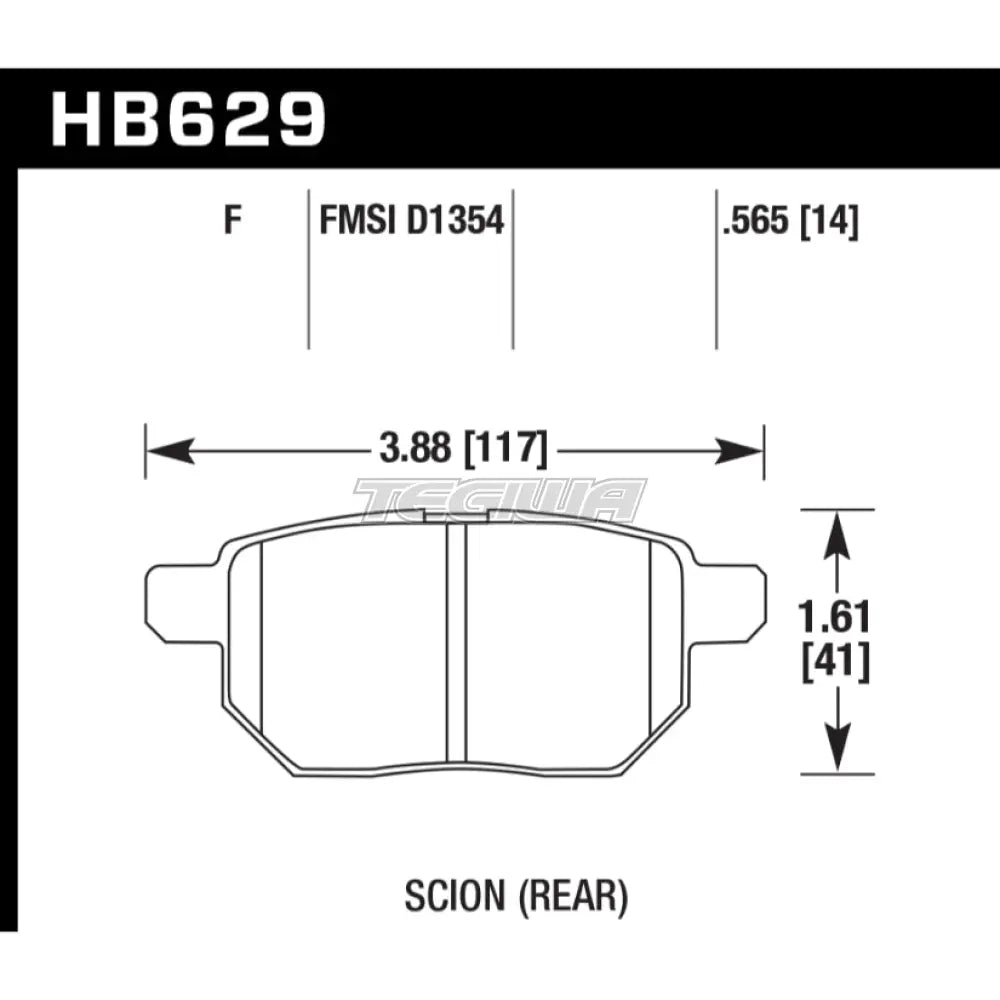 HAWK Performance HPS 5.0 High Performance Street Brake Pads Rear - HB629B.565