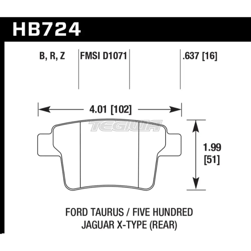 HAWK Performance HPS 5.0 High Performance Street Brake Pads Rear - HB724B.637