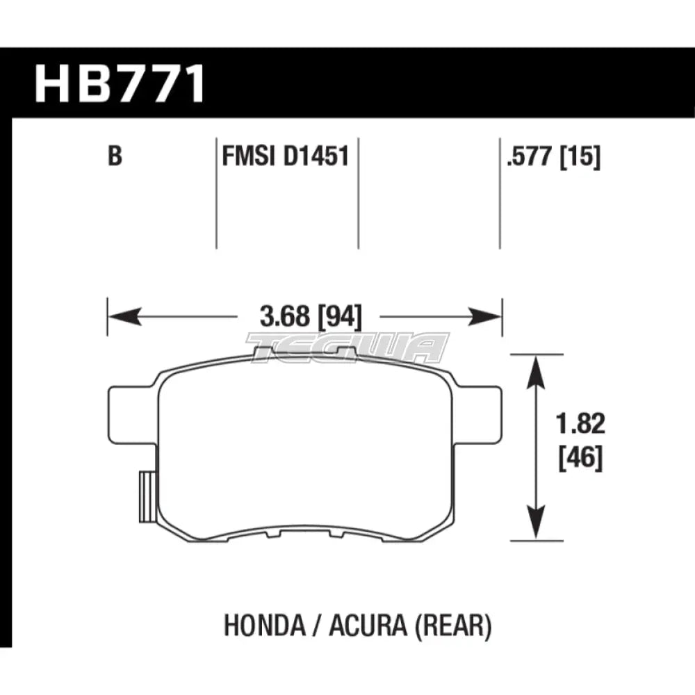HAWK Performance HPS 5.0 High Performance Street Brake Pads Rear - HB771B.597