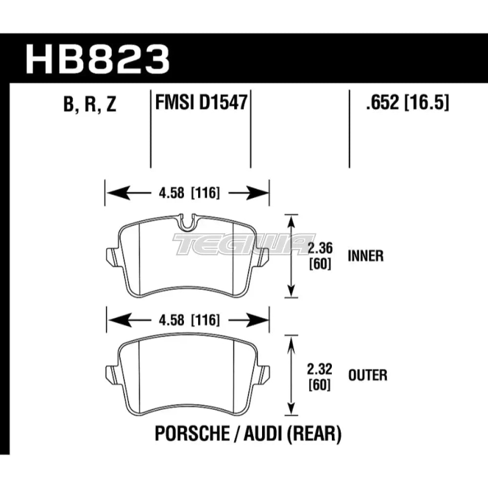HAWK Performance HPS 5.0 High Performance Street Brake Pads Rear - HB823B.652
