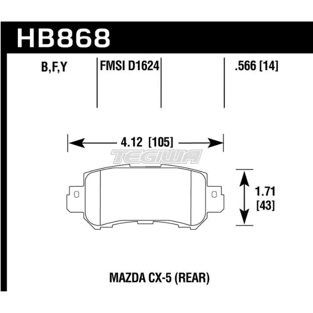 HAWK Performance HPS 5.0 High Performance Street Brake Pads Rear - HB868B.566