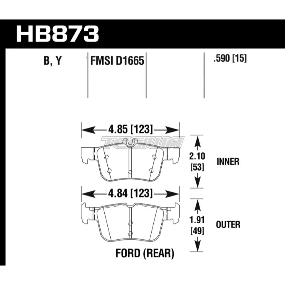 HAWK Performance HPS 5.0 High Performance Street Brake Pads Rear - HB873B.590