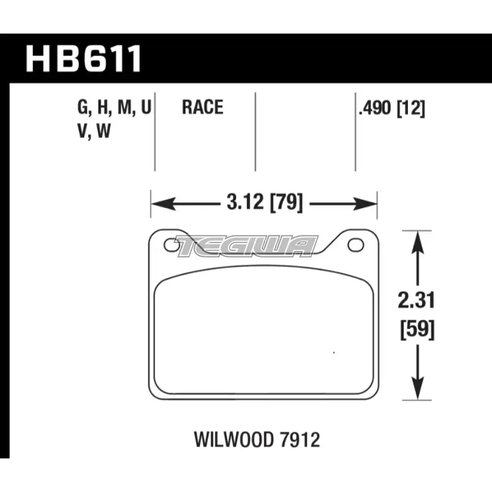 HAWK Performance HPS 5.0 Motorsports Brake Pads Wilwood Powerlite Caliper Brake Pads