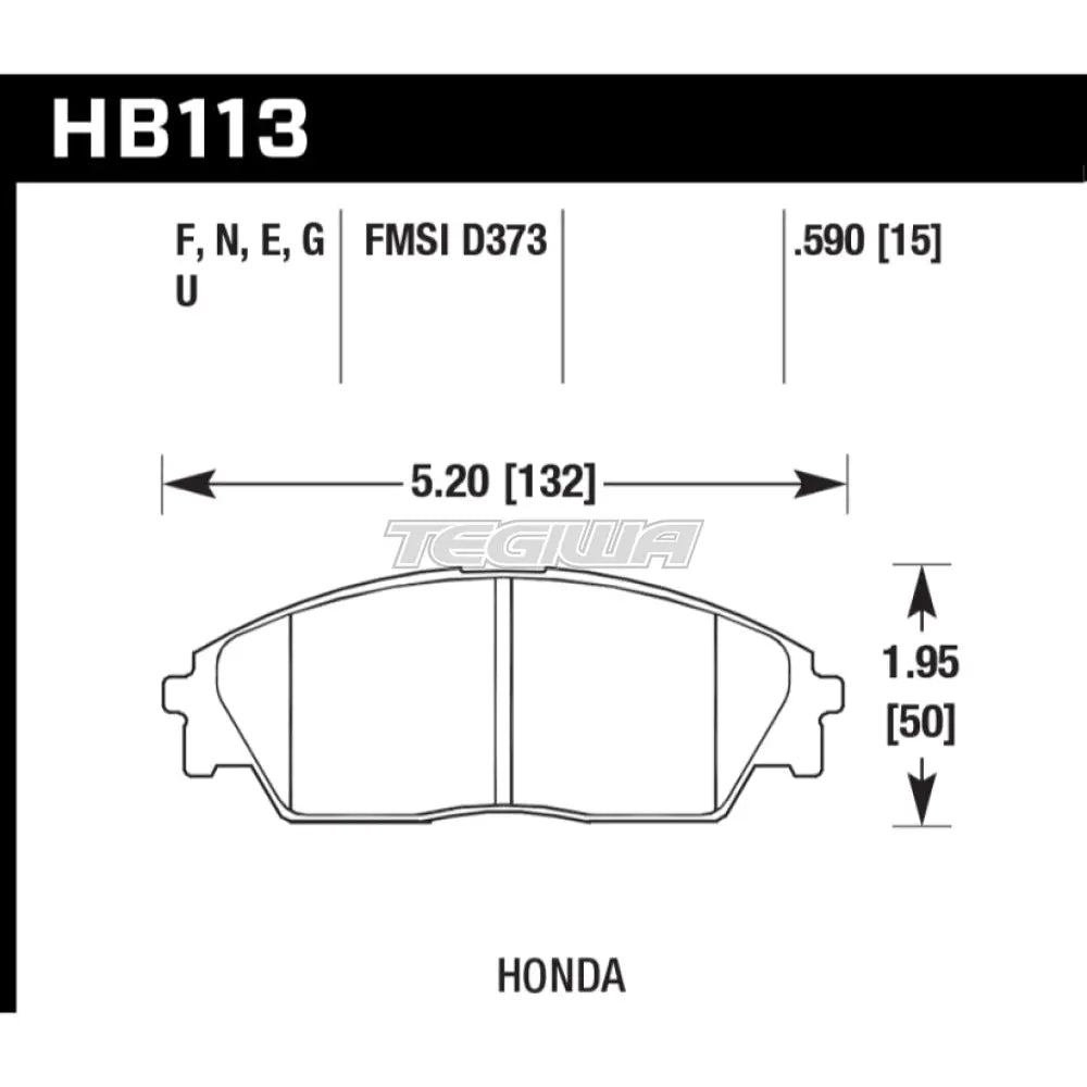 HAWK Performance HPS High Performance Street Brake Pads Front - HB113F.590