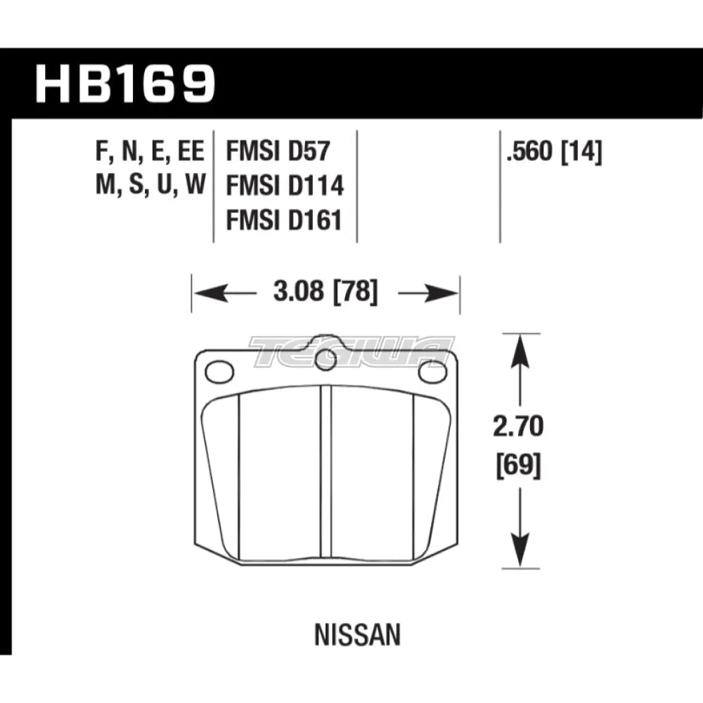 HAWK Performance HPS High Performance Street Brake Pads Front - HB169F.560