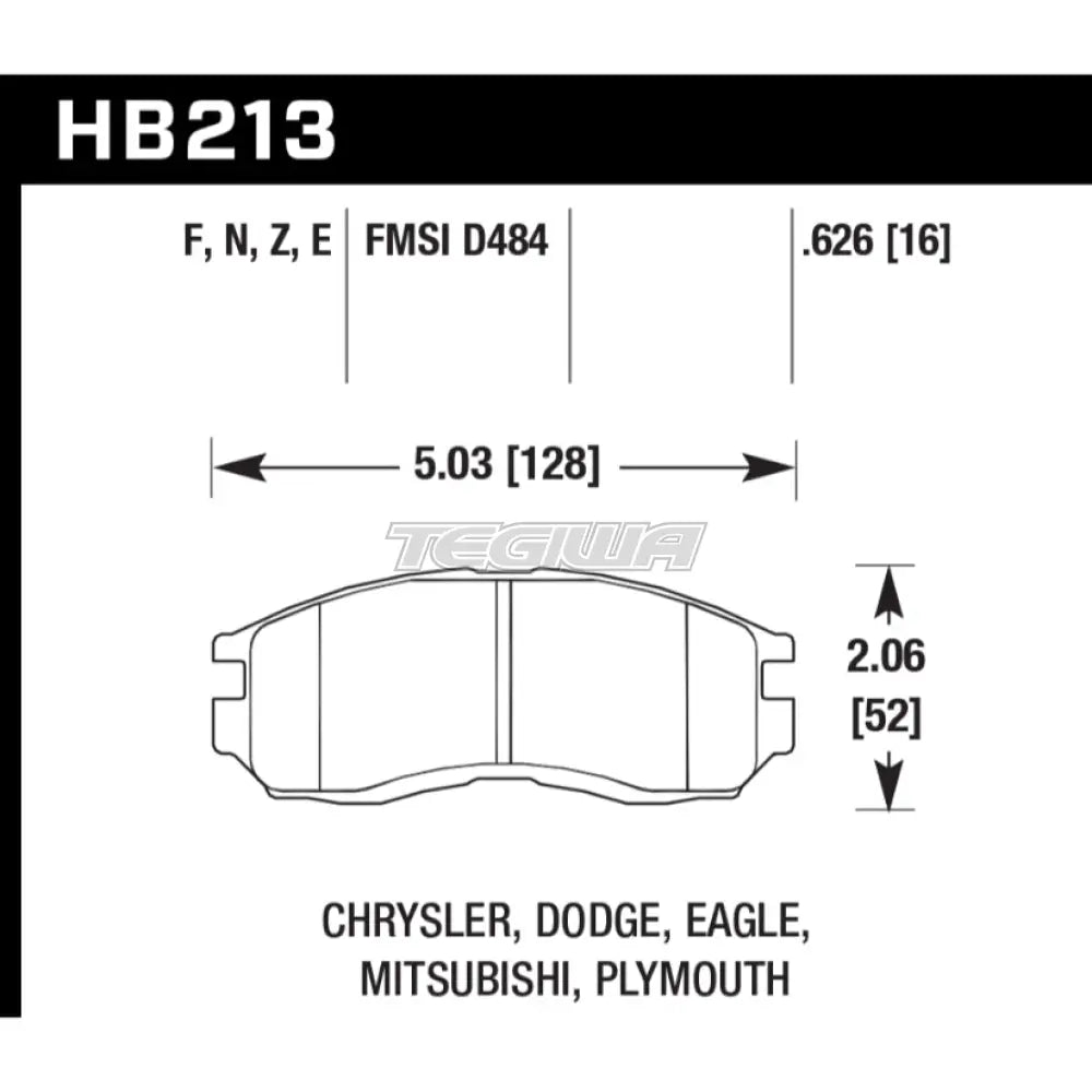 HAWK Performance HPS High Performance Street Brake Pads Front - HB213F.626
