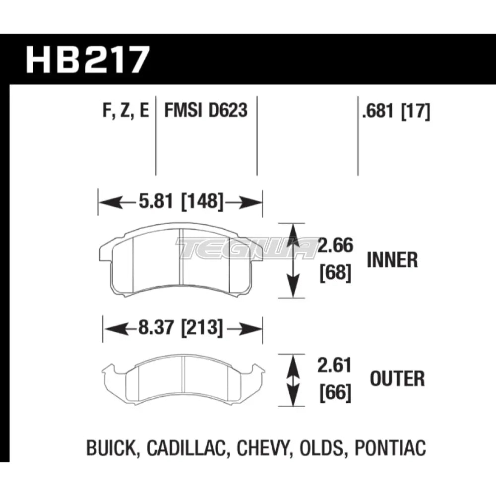 HAWK Performance HPS High Performance Street Brake Pads Front - HB217F.681