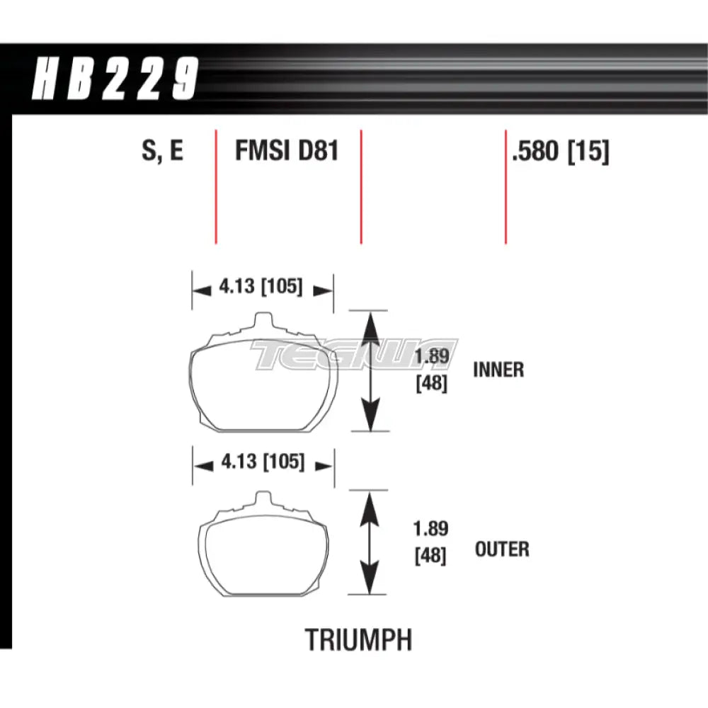 HAWK Performance HPS High Performance Street Brake Pads Front - HB229F.580