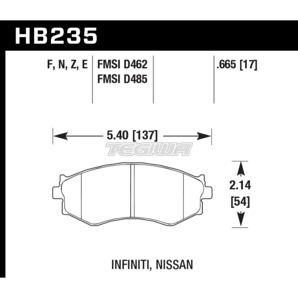 HAWK Performance HPS High Performance Street Brake Pads Front - HB235F.665
