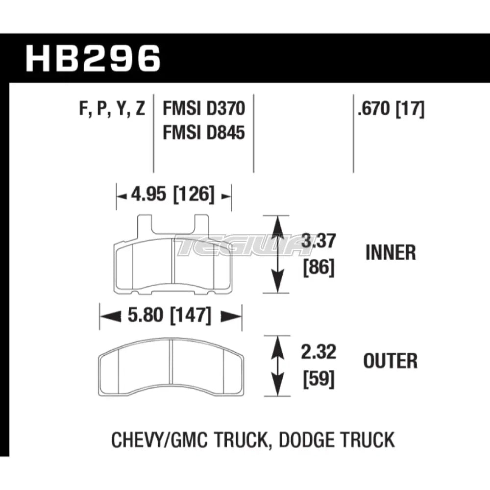 HAWK Performance HPS High Performance Street Brake Pads Front - HB296F.670