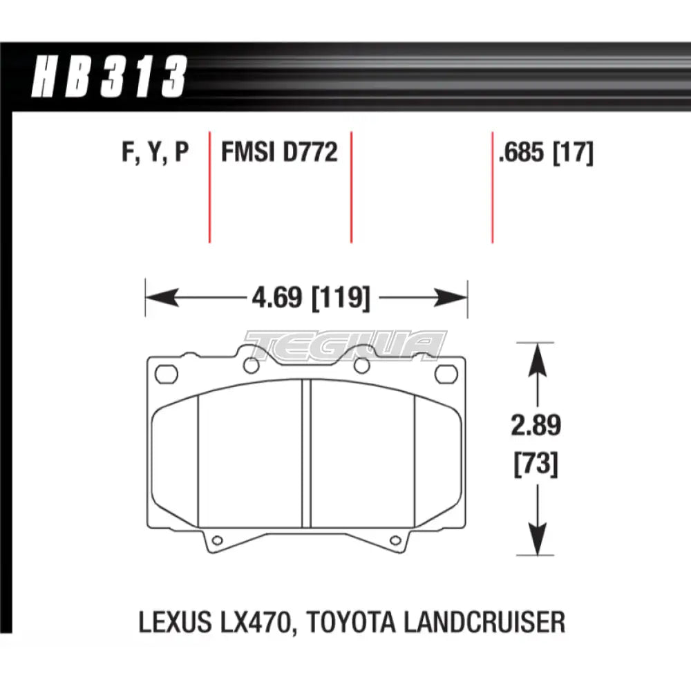 HAWK Performance HPS High Performance Street Brake Pads Front - HB313F.685