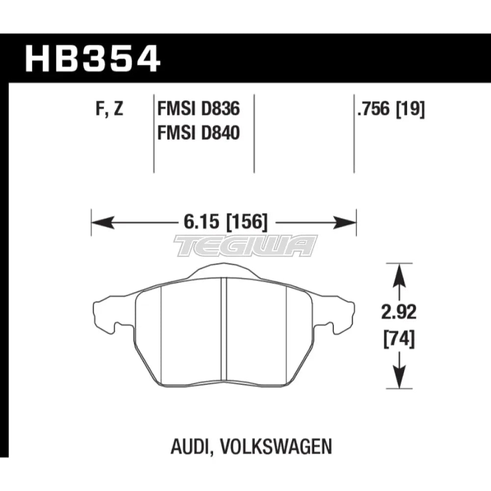 HAWK Performance HPS High Performance Street Brake Pads Front - HB354F.756A