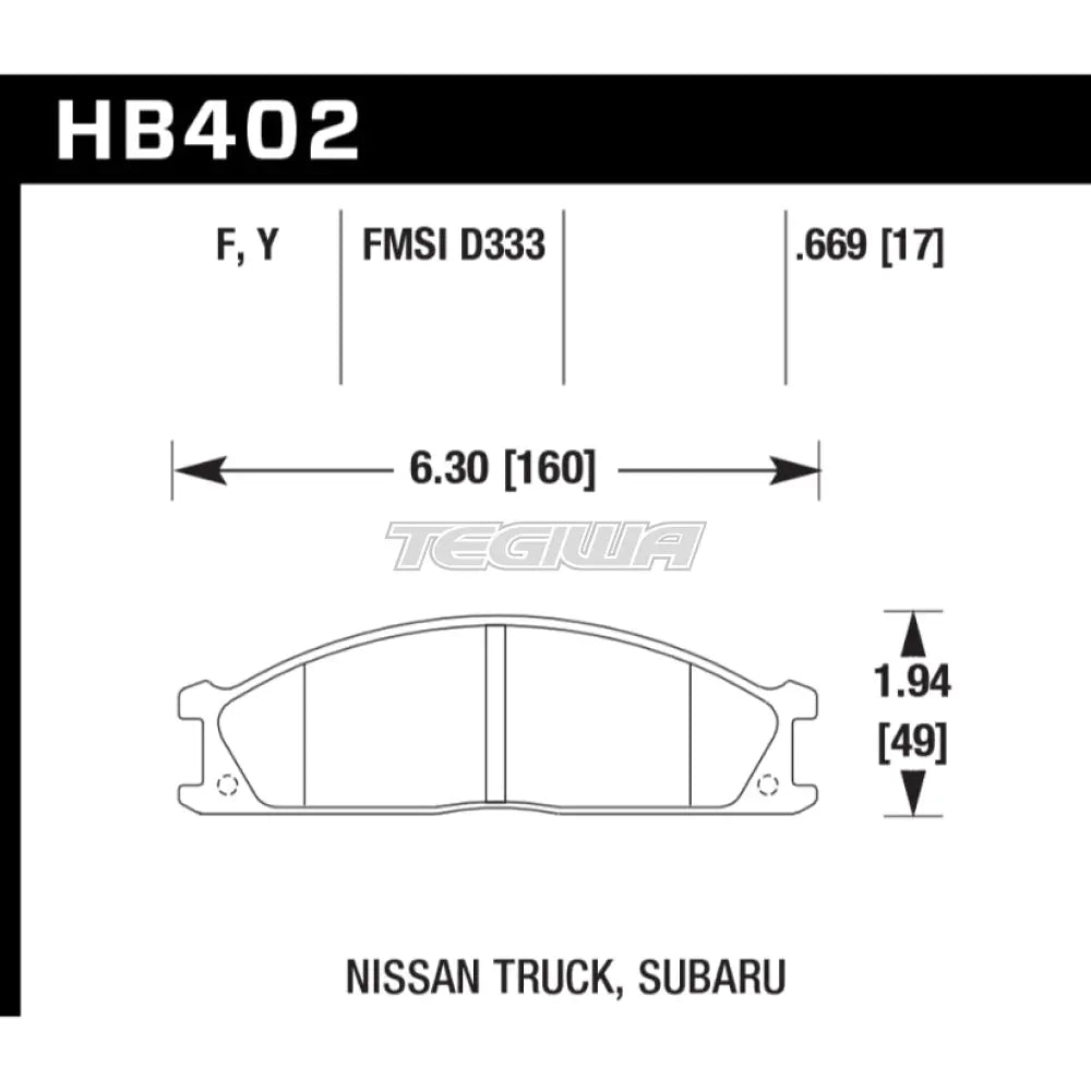 HAWK Performance HPS High Performance Street Brake Pads Front - HB402F.669