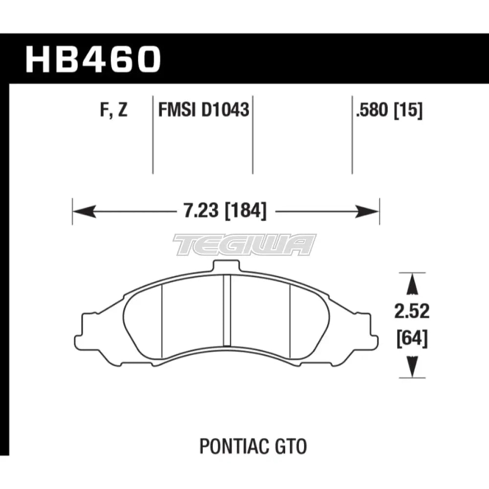 HAWK Performance HPS High Performance Street Brake Pads Front - HB460F.580